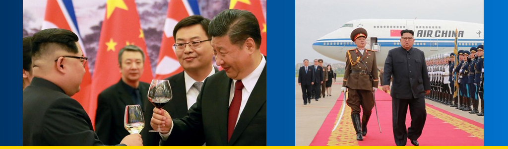 North Korean leader Kim Jong-un is welcomed in Beijing by Chinese President Xi Jinping, and a loaned Chinese aircraft carried Kim back to Pyongyang from the summit in Singapore